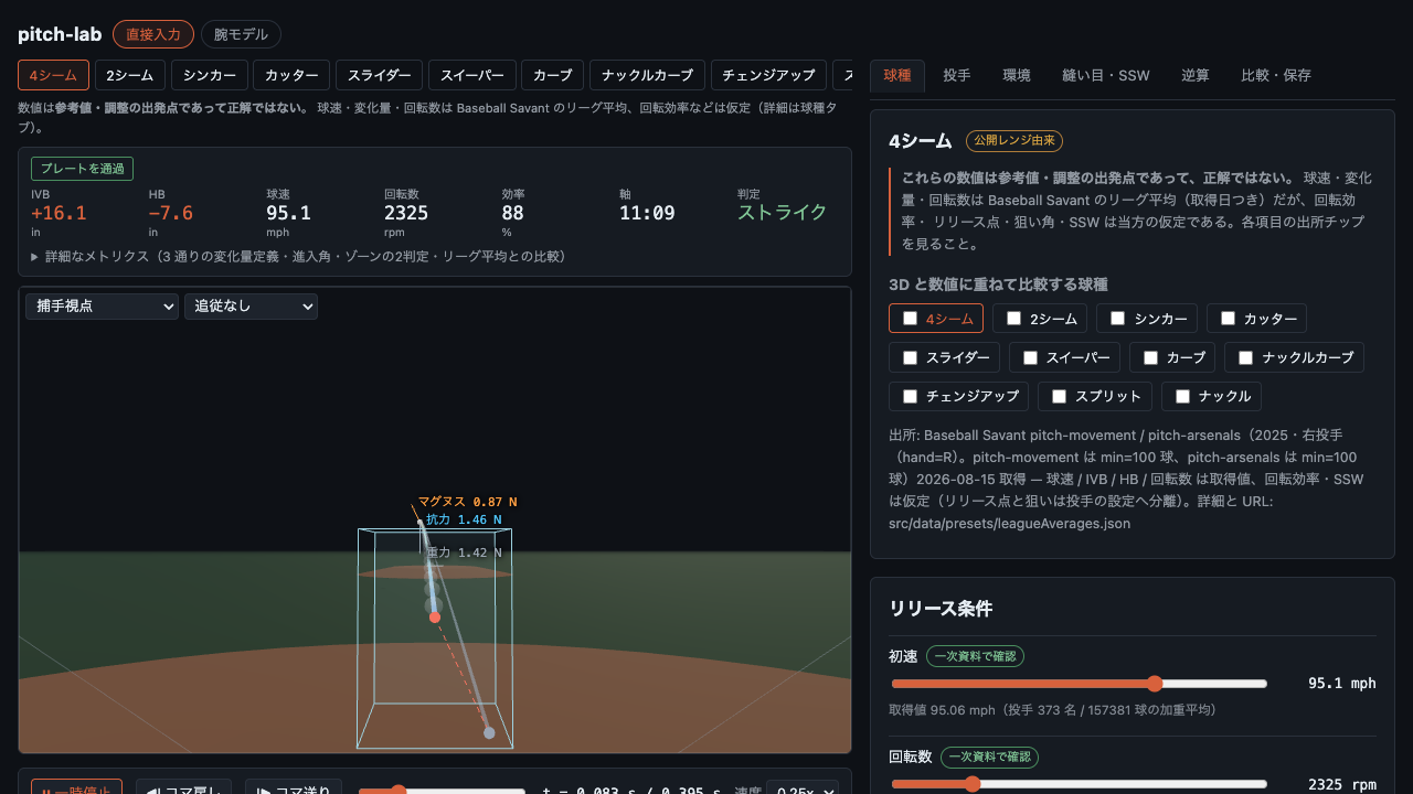 pitch-lab変化球シミュレータ