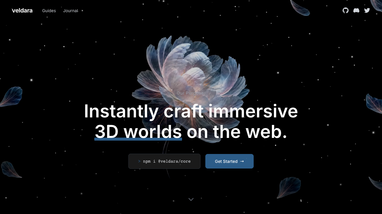 Veldaraの3DスクロールWebサイト